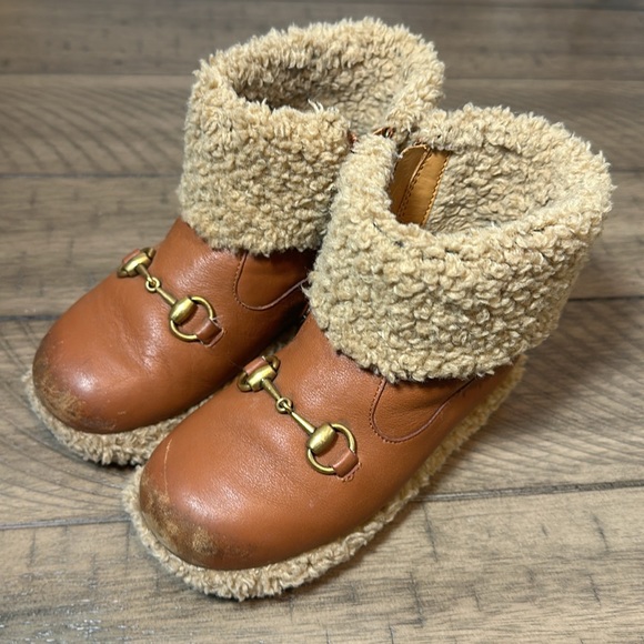 Gucci Leather and Shearling Boots - Picture 1 of 6